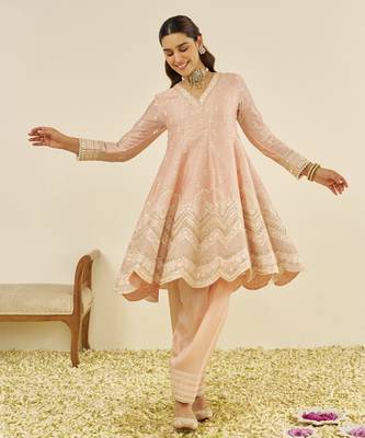 Off rose meeram - short anarkali with salwar 1