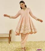 Off rose meeram - short anarkali with salwar