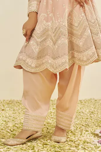 Off rose meeram - short anarkali with salwar