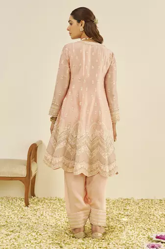 Off rose meeram - short anarkali with salwar