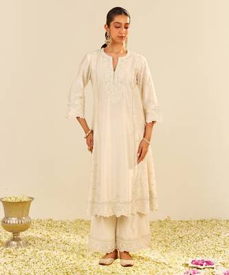 Daisy ivory sumaiya - a-line kurta with palazzo 1