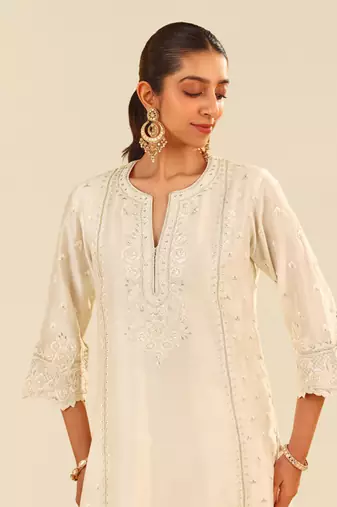 Daisy ivory sumaiya - a-line kurta with palazzo