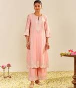 Blush pink sumaiya - a-line kurta with palazzo