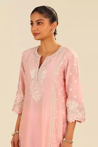 Blush pink sumaiya - a-line kurta with palazzo