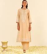 Beige sereen - a-line kurta with palazzo