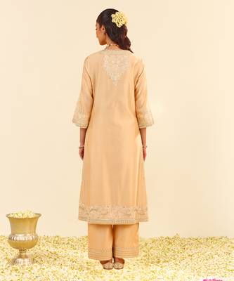 Beige sereen - a-line kurta with palazzo 2