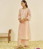 Off rose sereen - a-line kurta with palazzo