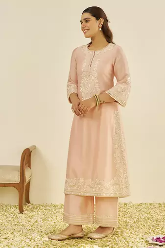 Off rose sereen - a-line kurta with palazzo
