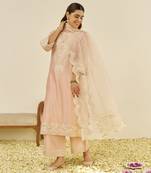 Off rose sereen - a-line kurta with palazzo and dupatta