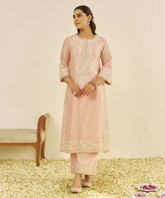 Off rose sereen - a-line kurta with palazzo and dupatta 3