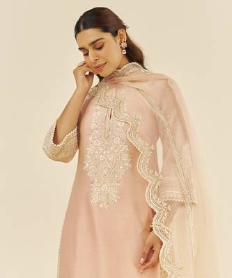 Off rose sereen - a-line kurta with palazzo and dupatta 4