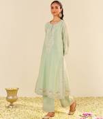 Mint green sereen - a-line kurta with palazzo