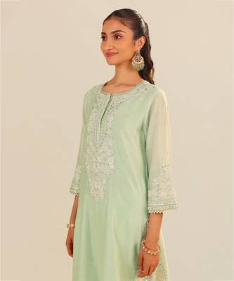 Mint green sereen - a-line kurta with palazzo 2