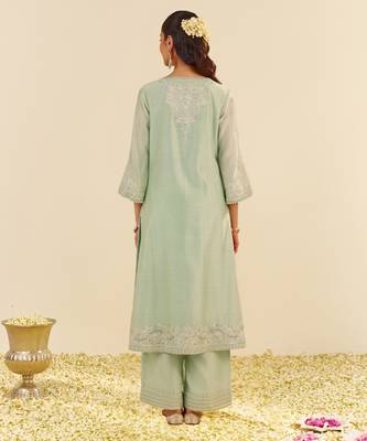 Mint green sereen - a-line kurta with palazzo 3