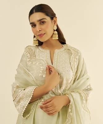 Mint green maaroofa - long chauga with salwar 3