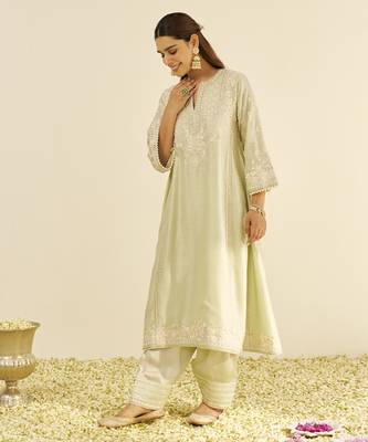 Mint green maaroofa - long chauga with salwar 5