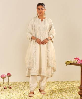 Daisy ivory maziya - long chauga with salwar and dupatta 1