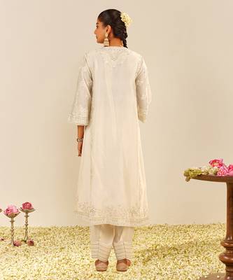 Daisy ivory maziya - long chauga with salwar and dupatta 4