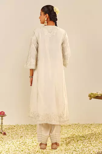 Daisy ivory maziya - long chauga with salwar and dupatta