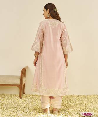 Blush pink maziya - long chauga with salwar 3