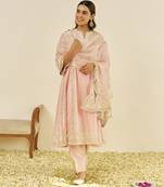 Blush pink maziya - long chauga with salwar and dupatta