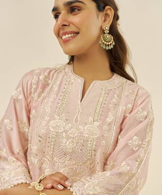 Blush pink maziya - long chauga with salwar and dupatta 4