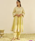 Lemon yellow maziya - long chauga with salwar