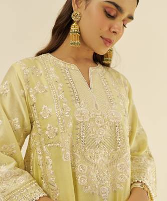 Lemon yellow maziya - long chauga with salwar 2