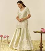 Mint green sameeha - short kurta with sharara