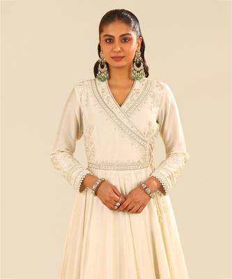 Daisy ivory ameena - long anarkali with skirt and dupatta 3