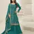 Sea green viscose jacquard semi stitched wedding suits
