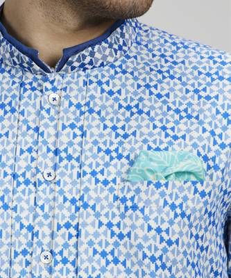Azure pixel printed layered kurta set 4