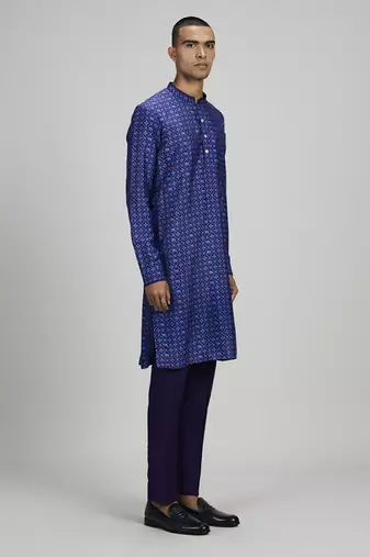Ikat printed dashiki kurta set