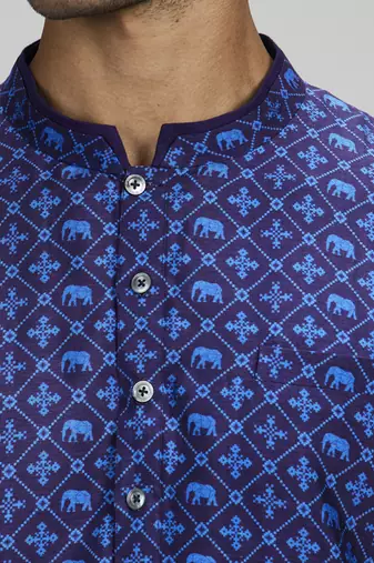 Ikat printed dashiki kurta set
