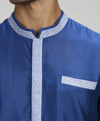 Cobalt foliage printed dashiki kurta set 2