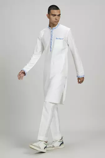 Off-white pixel printed dashiki kurta set