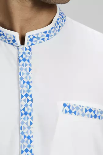 Off-white pixel printed dashiki kurta set