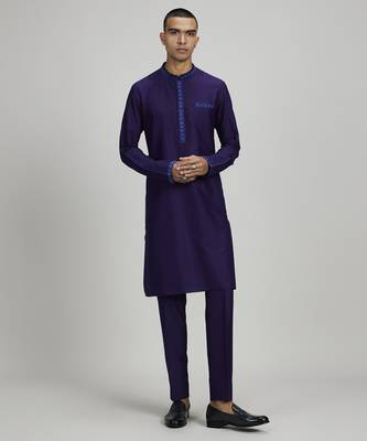 Indigo patola printed dashiki kurta set 1