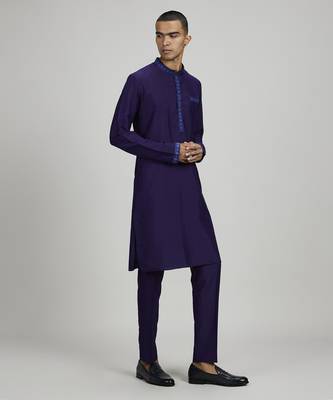 Indigo patola printed dashiki kurta set 2
