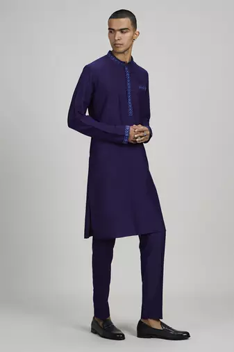 Indigo patola printed dashiki kurta set