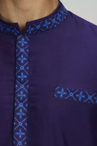 Indigo patola printed dashiki kurta set