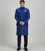 Navy ikat printed bandhi jacket