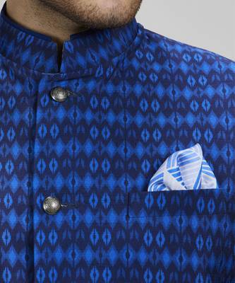 Navy ikat printed bandhi jacket 2