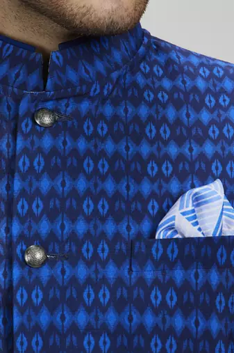 Navy ikat printed bandhi jacket