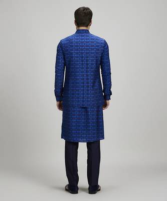 Navy ikat printed bandhi jacket 3