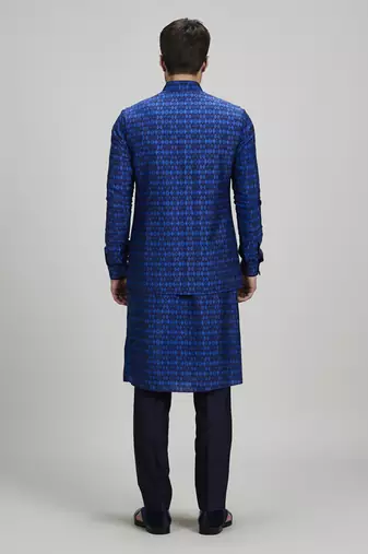 Navy ikat printed bandhi jacket
