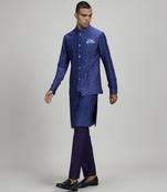 Indigo patola printed layered bandhi jacket