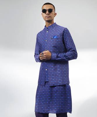 Indigo patola printed layered bandhi jacket 2