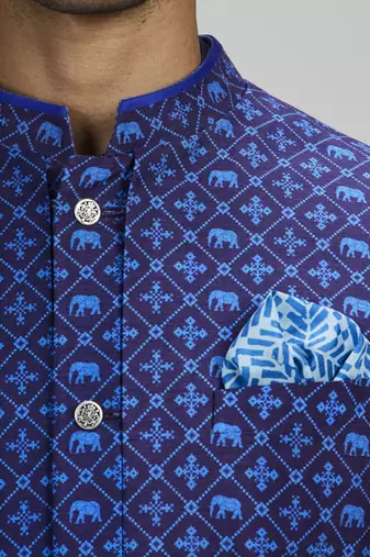 Indigo patola printed layered bandhi jacket