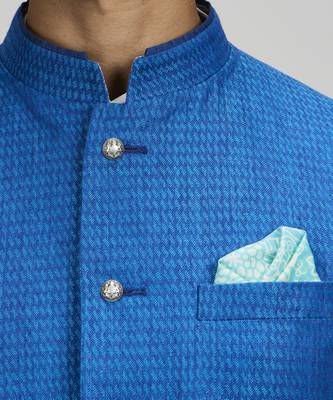 Azure dash jacquard linen bandhi jacket 2
